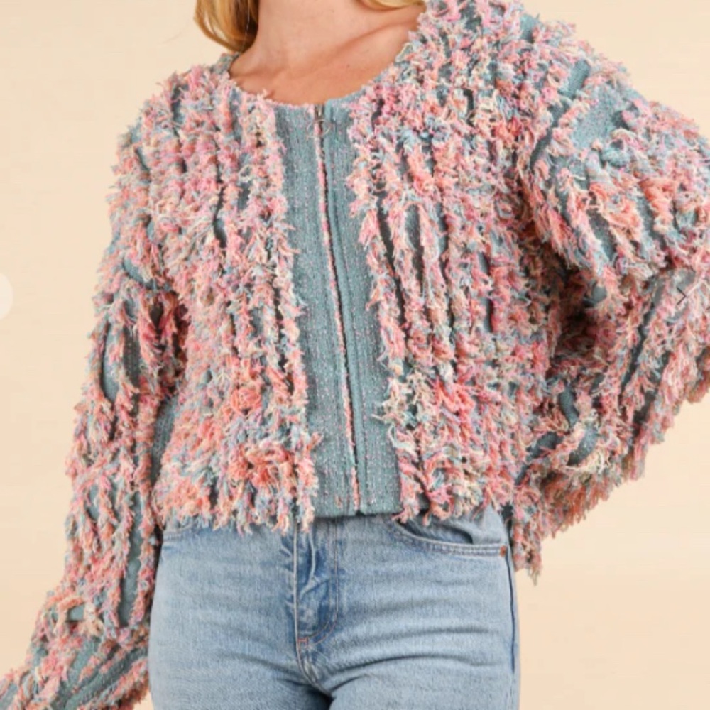 Very J Multicolor Textured Cardigan